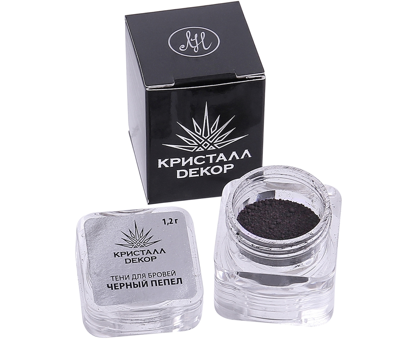 Тени для бровей Кристалл Декор Чёрный пепел тени для бровей еyebrow shadow 23008 05 05 1 шт