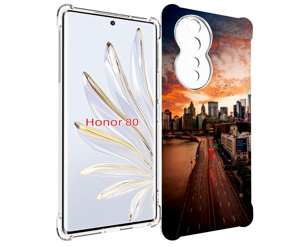 

Чехол MyPads американский город фото для Honor 80, Прозрачный, Tocco