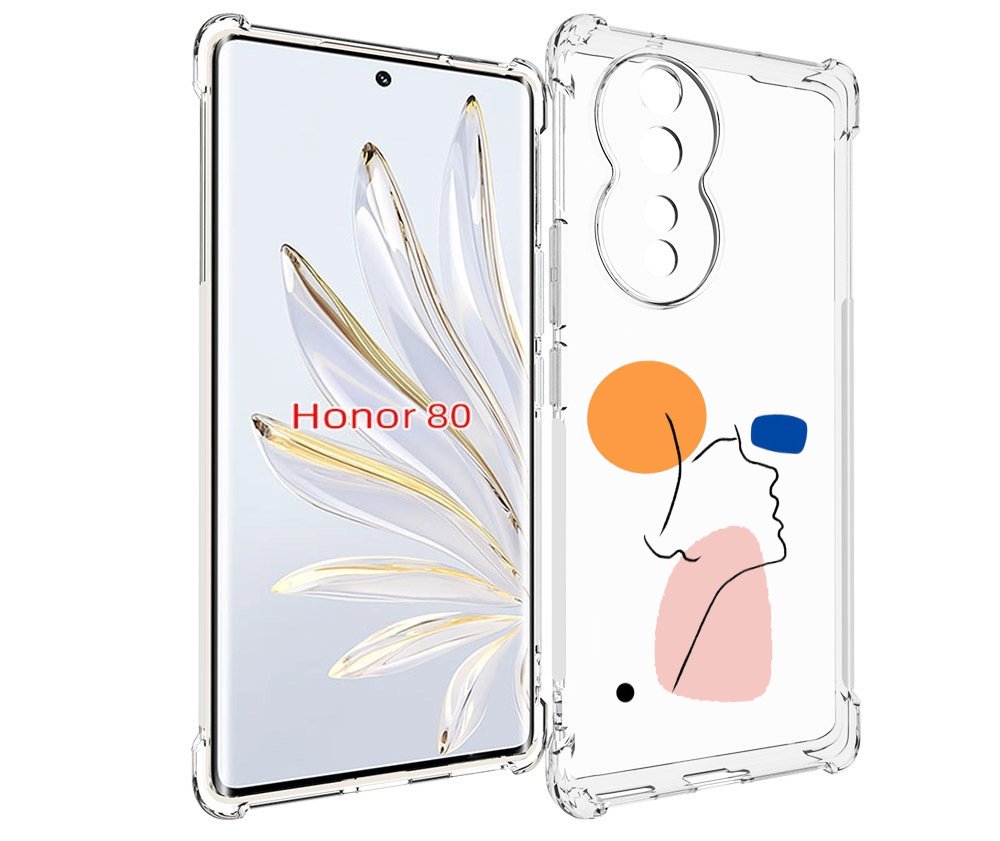 

Чехол MyPads абстракция девушки женский для Honor 80, Прозрачный, Tocco