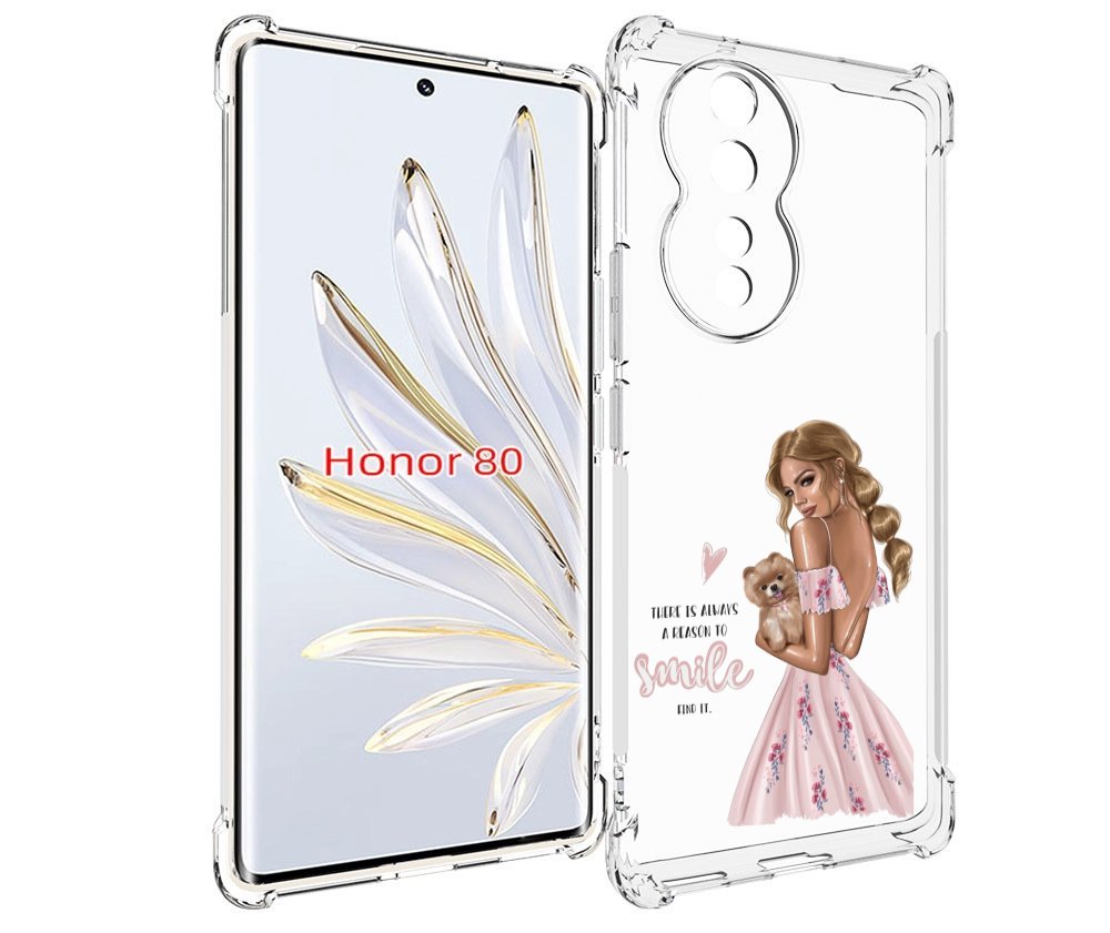 

Чехол MyPads Улыбайся-чаще женский для Honor 80, Прозрачный, Tocco