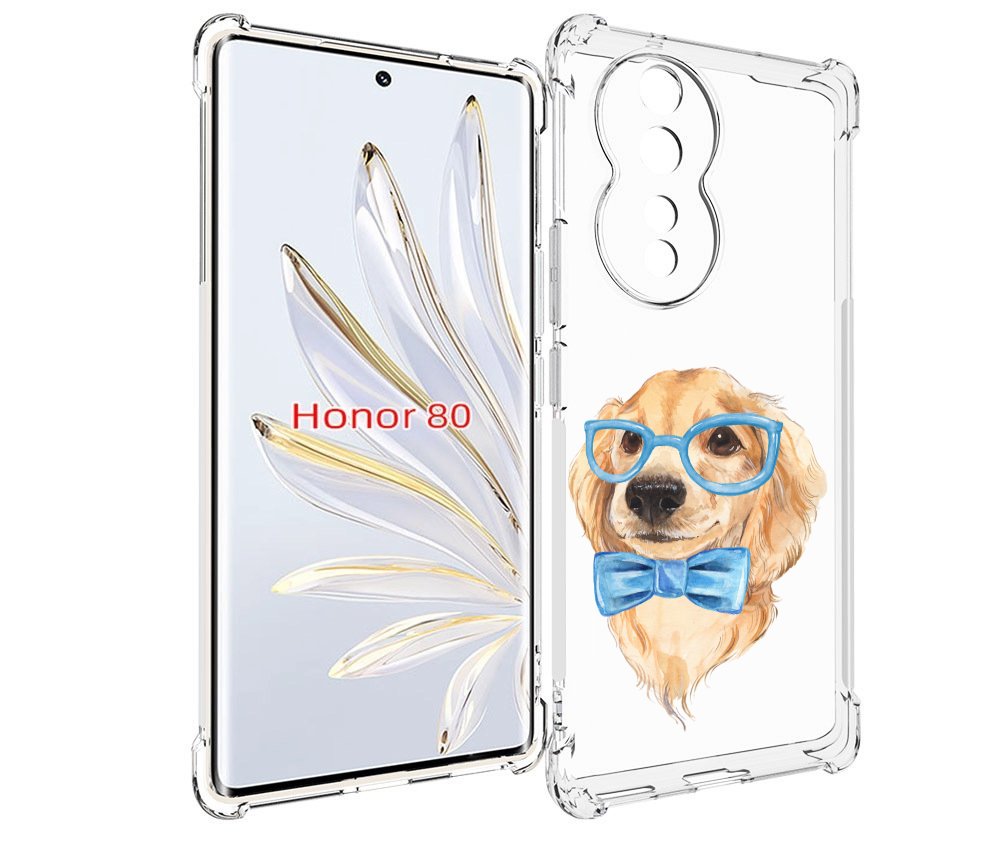 

Чехол MyPads Собака интеллигент для Honor 80, Прозрачный, Tocco