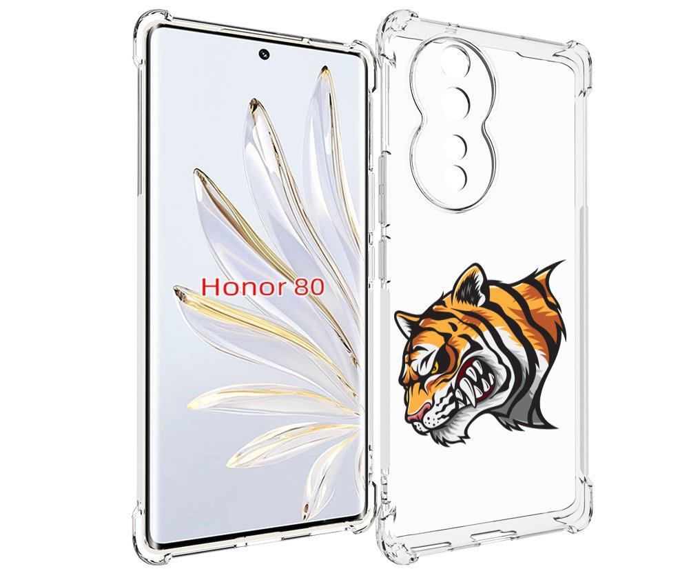 

Чехол MyPads Тигр для Honor 80, Прозрачный, Tocco