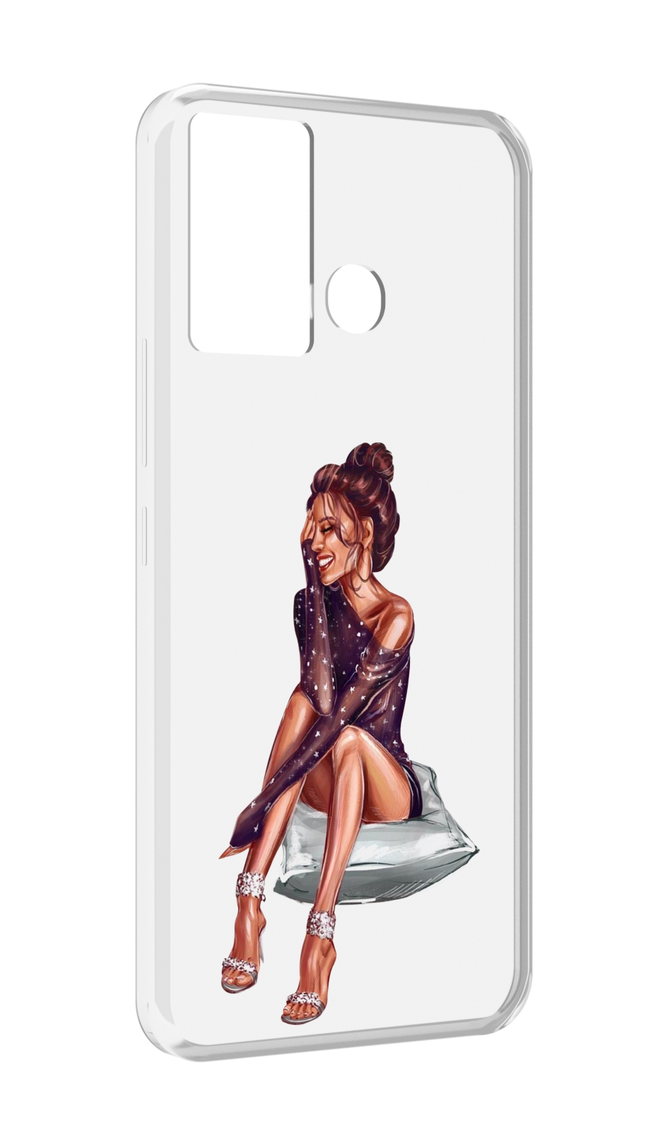

Чехол MyPads Девушка-на-подушке женский для Infinix Hot 12 Play, Прозрачный, Tocco