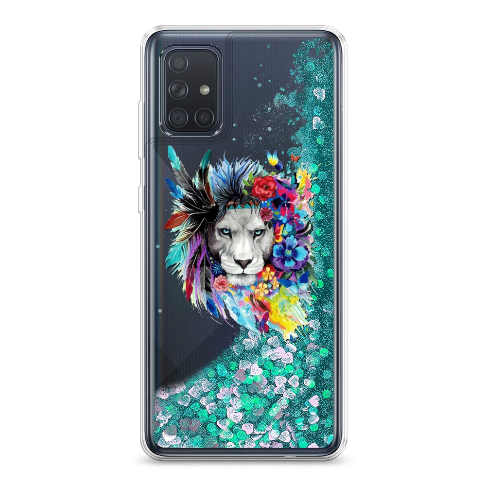 

Жидкий чехол с блестками "Гавайский лев" на Samsung Galaxy A71, 29095-1