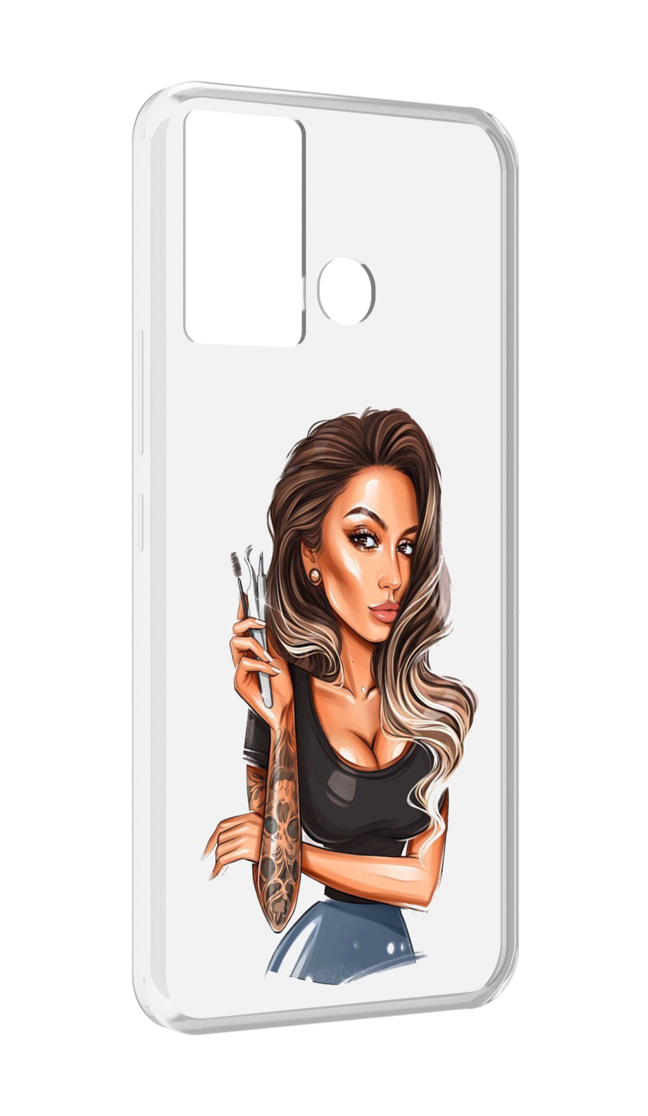 

Чехол MyPads Девушка-бровист для Infinix Hot 12 Play, Прозрачный, Tocco
