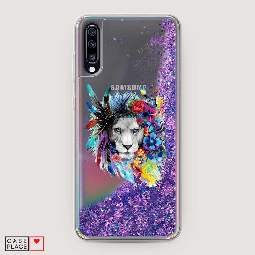 

Жидкий чехол с блестками "Гавайский лев" на Samsung Galaxy A70, 28192-1