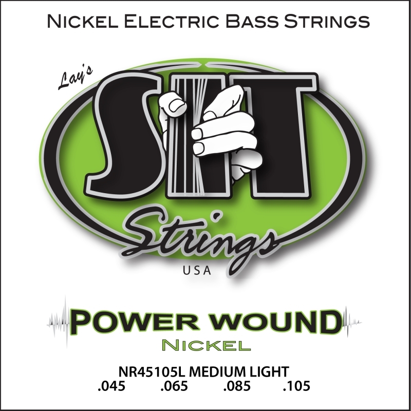 фото Струны для бас-гитары sit strings nr45105l powerwound nickel medium light 45-105