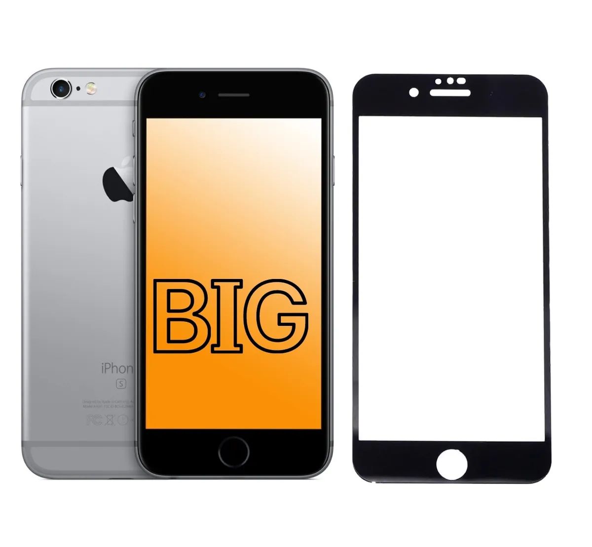 

Защитное стекло для iPhone 6 и iPhone 6S с черной рамкой, iPhone 6; iPhone 6S