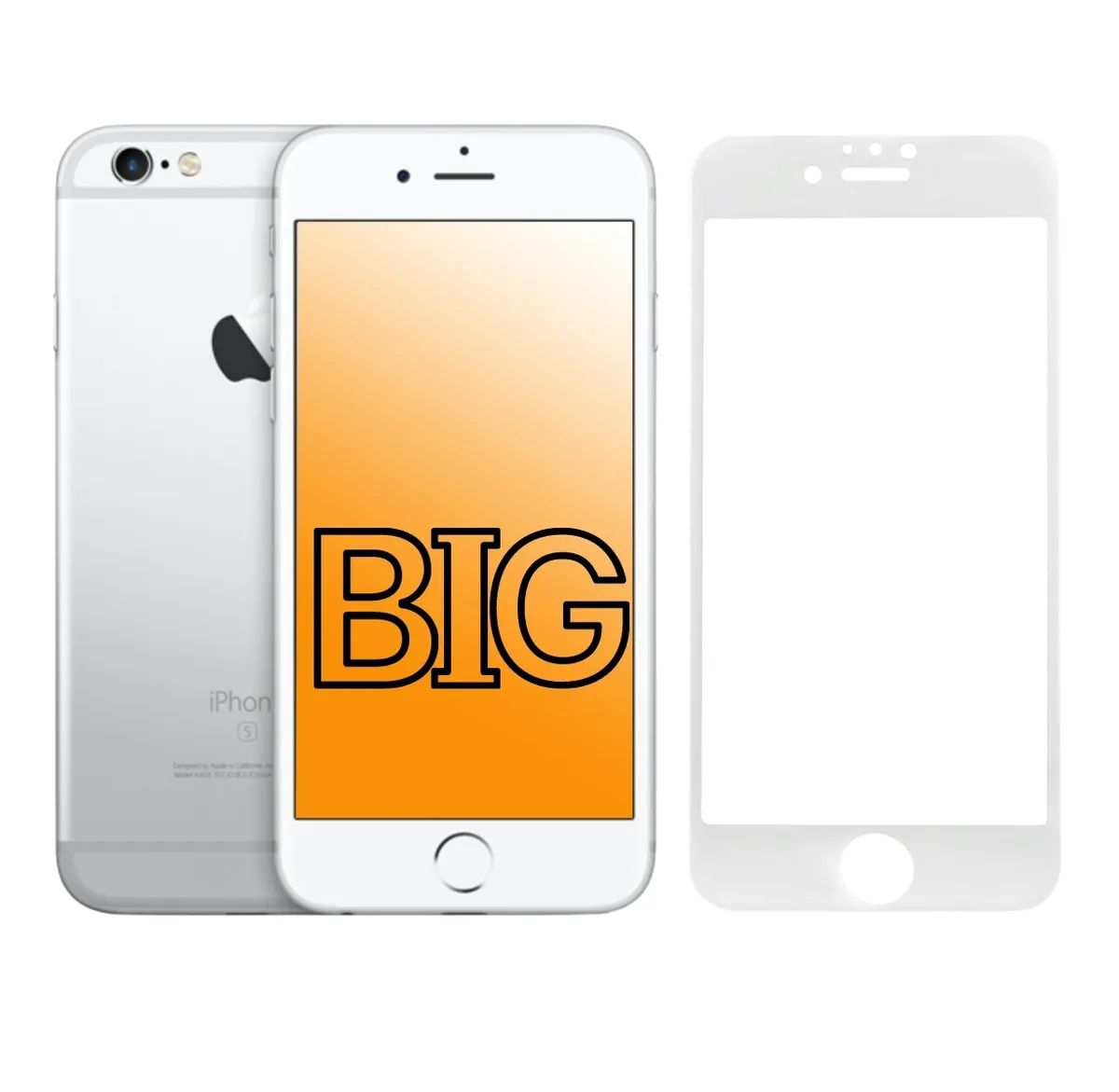 

Защитное стекло для iPhone 6 и iPhone 6S с белой рамкой, iPhone 6; iPhone 6S