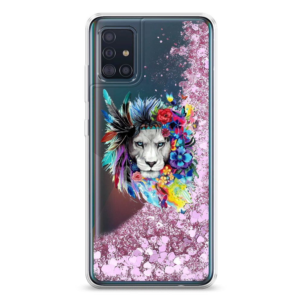 

Жидкий чехол с блестками "Гавайский лев" на Samsung Galaxy A51, 28994-1