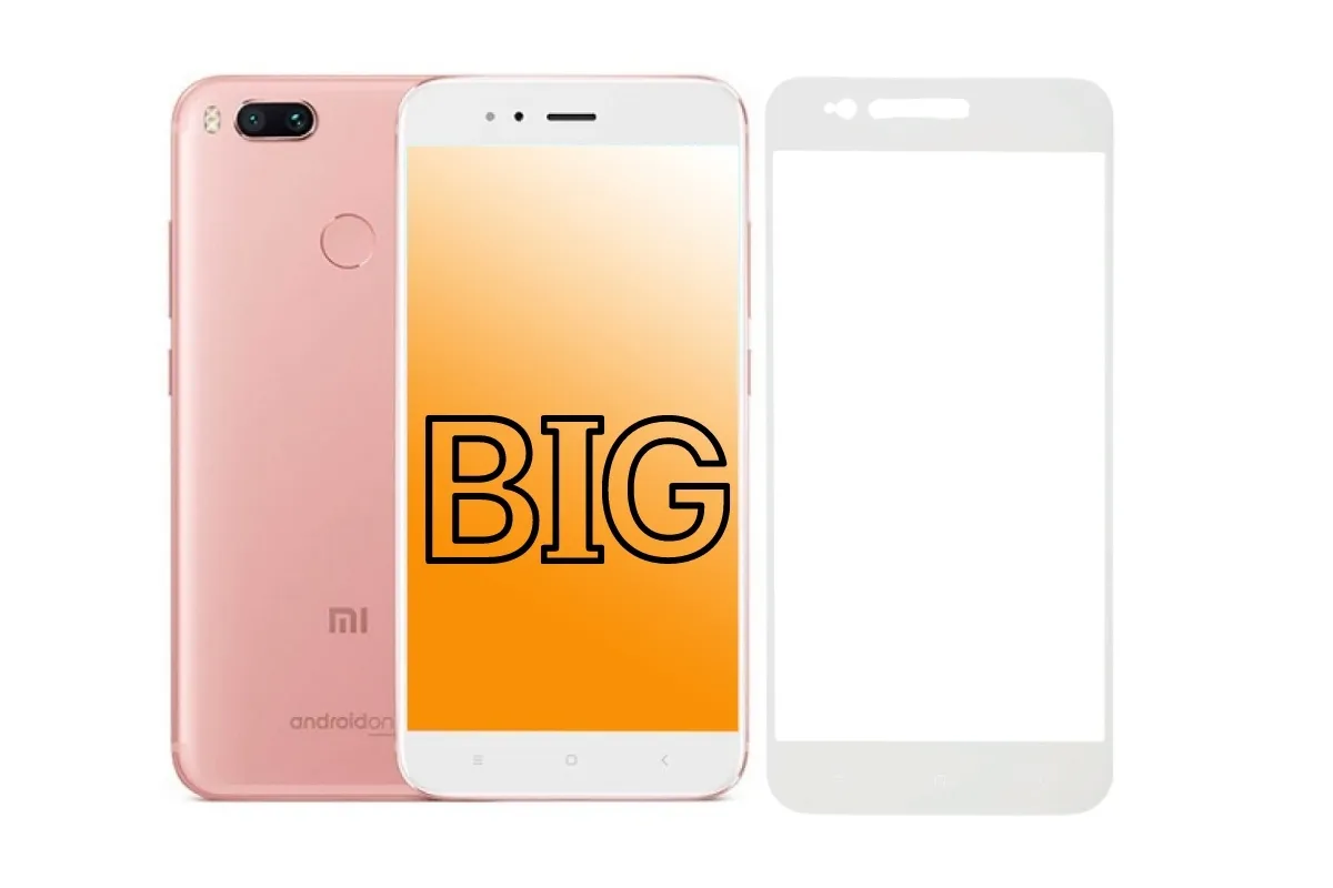 фото Защитное стекло для xiaomi mi 5x и mi a1 с белой рамкой big