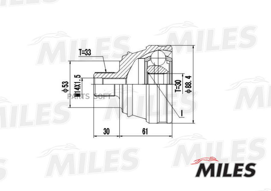 

MILES Шарнирный комплект MILES GA20015