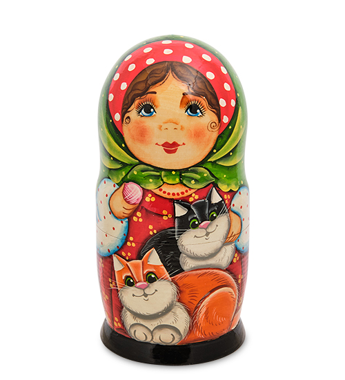 

Матрешка Народные промыслы Анастасия с котиками, Многоцветный, AT2168968