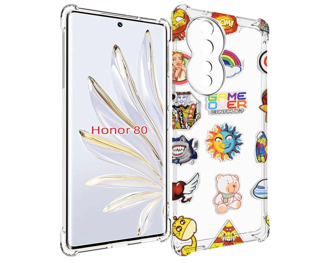

Чехол MyPads Стикеры для Honor 80, Прозрачный, Tocco