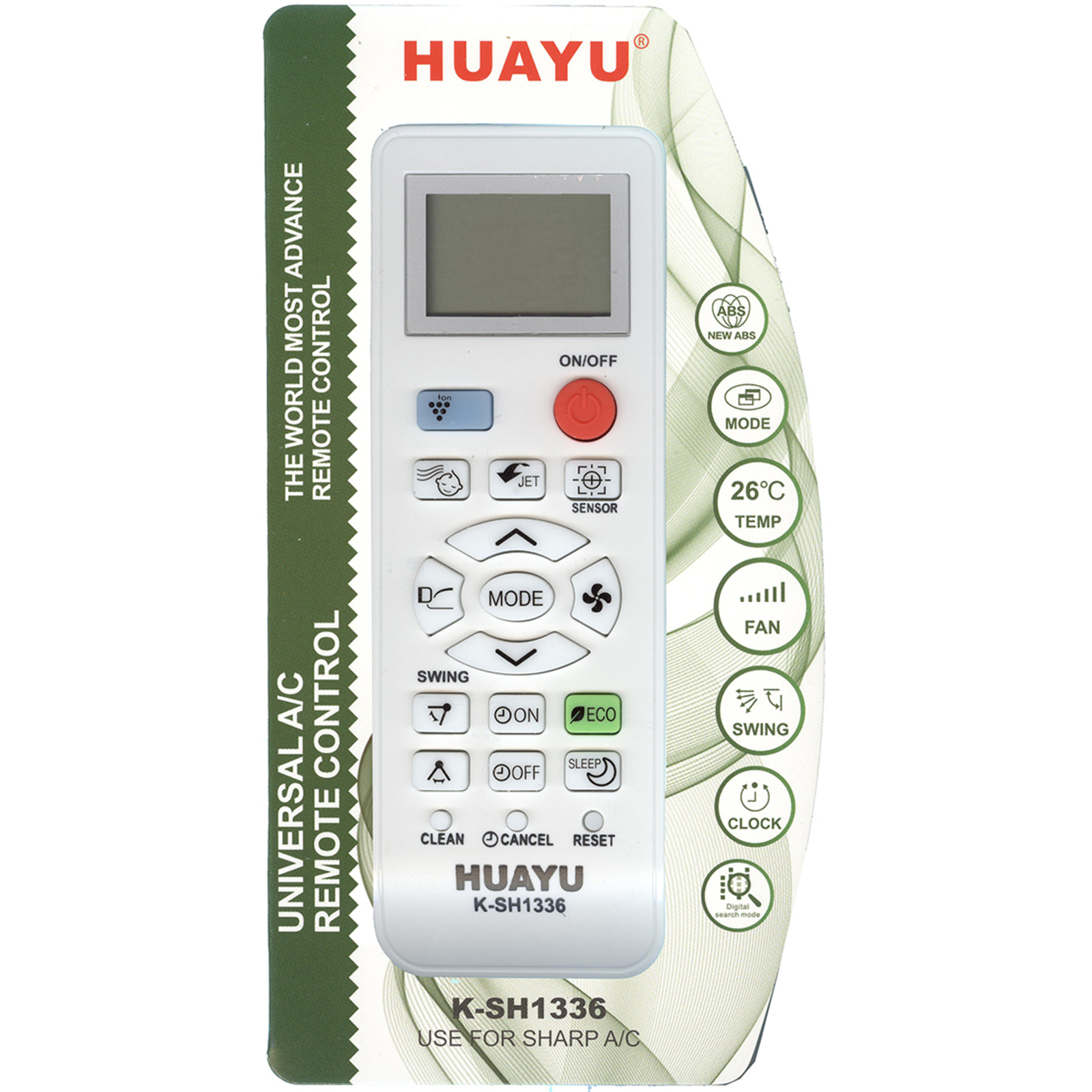 Пульт Huayu K-SH1336 универсальный пульт для всех кондиционеров clickpdu k 1303e