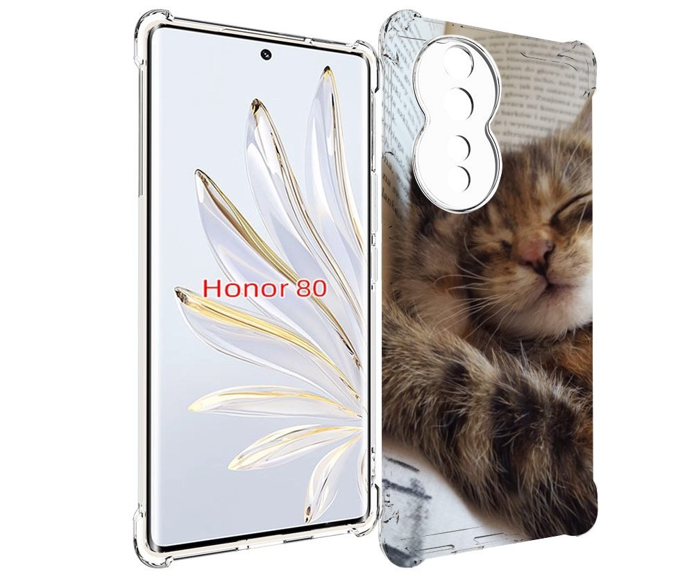 

Чехол MyPads Спящий-котенок для Honor 80, Прозрачный, Tocco