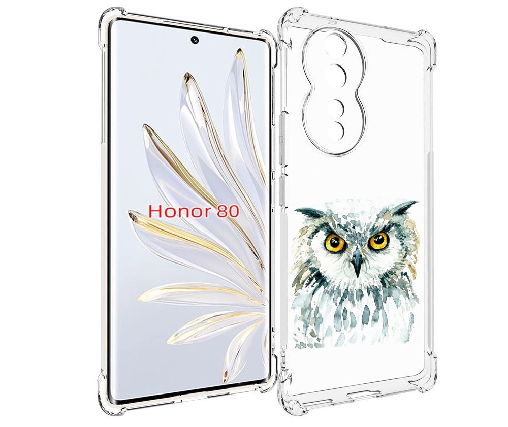 

Чехол MyPads Серьезная сова для Honor 80, Прозрачный, Tocco