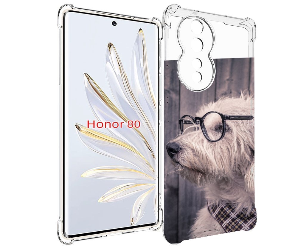 

Чехол MyPads Собака-в-очках для Honor 80, Прозрачный, Tocco
