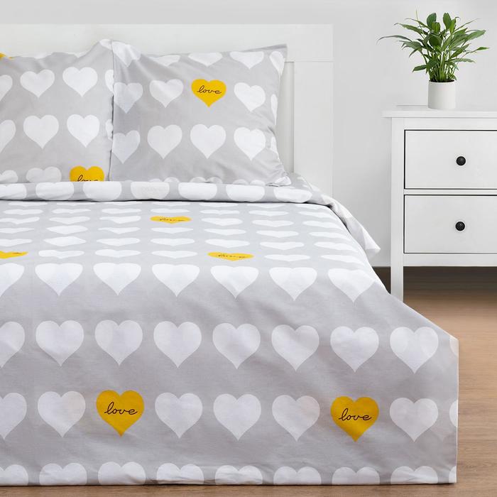 Постельное белье Этель 1.5сп Heart 143x215см,150x214см,70x70см-2 шт