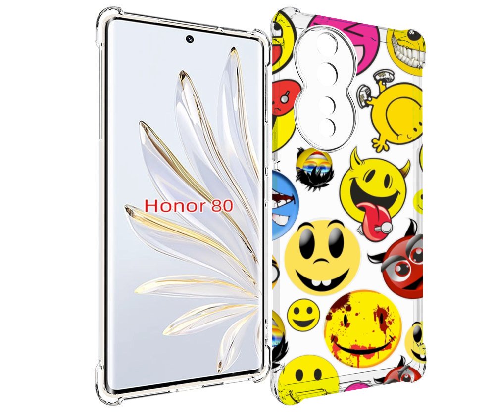 

Чехол MyPads Смайлики для Honor 80, Прозрачный, Tocco