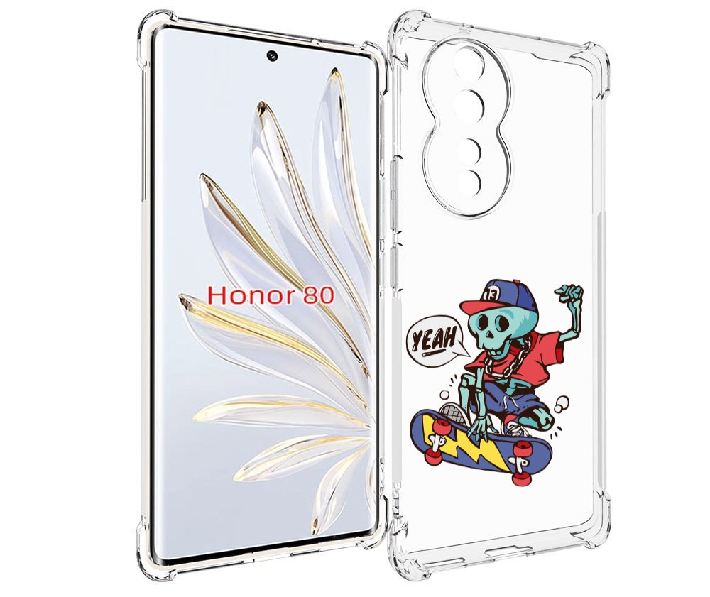 

Чехол MyPads Скелет-на-скейте для Honor 80, Прозрачный, Tocco