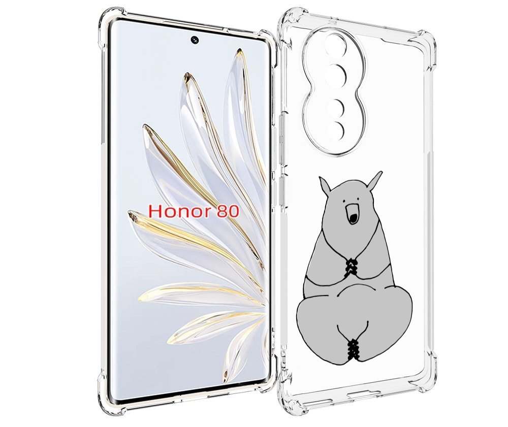 

Чехол MyPads Серый медведь для Honor 80, Прозрачный, Tocco