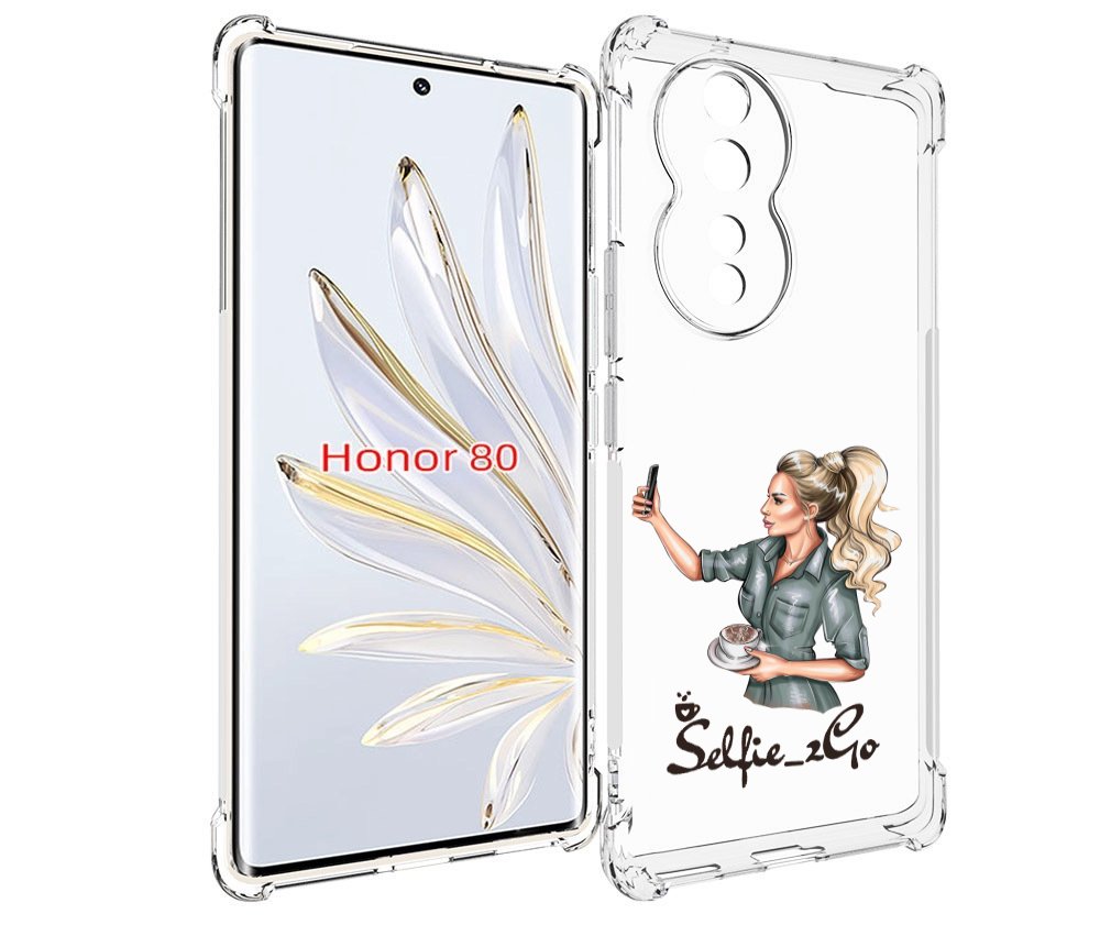 

Чехол MyPads Селфи-девушка женский для Honor 80, Прозрачный, Tocco