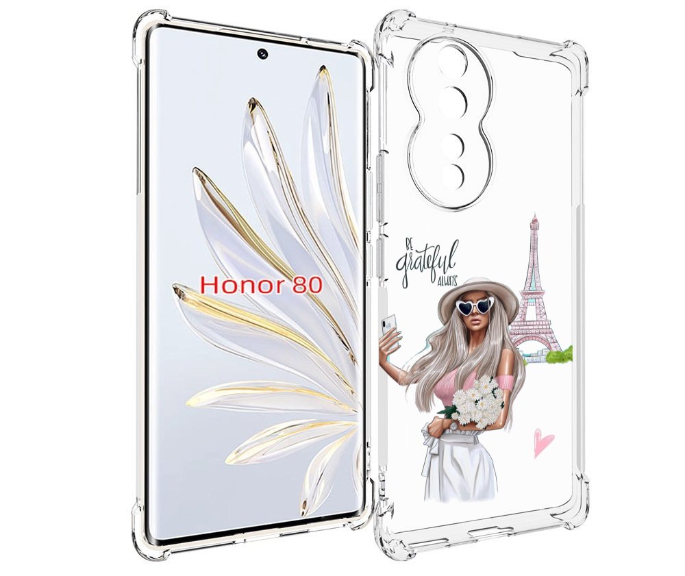 

Чехол MyPads Селфи-в-Париже женский для Honor 80, Прозрачный, Tocco