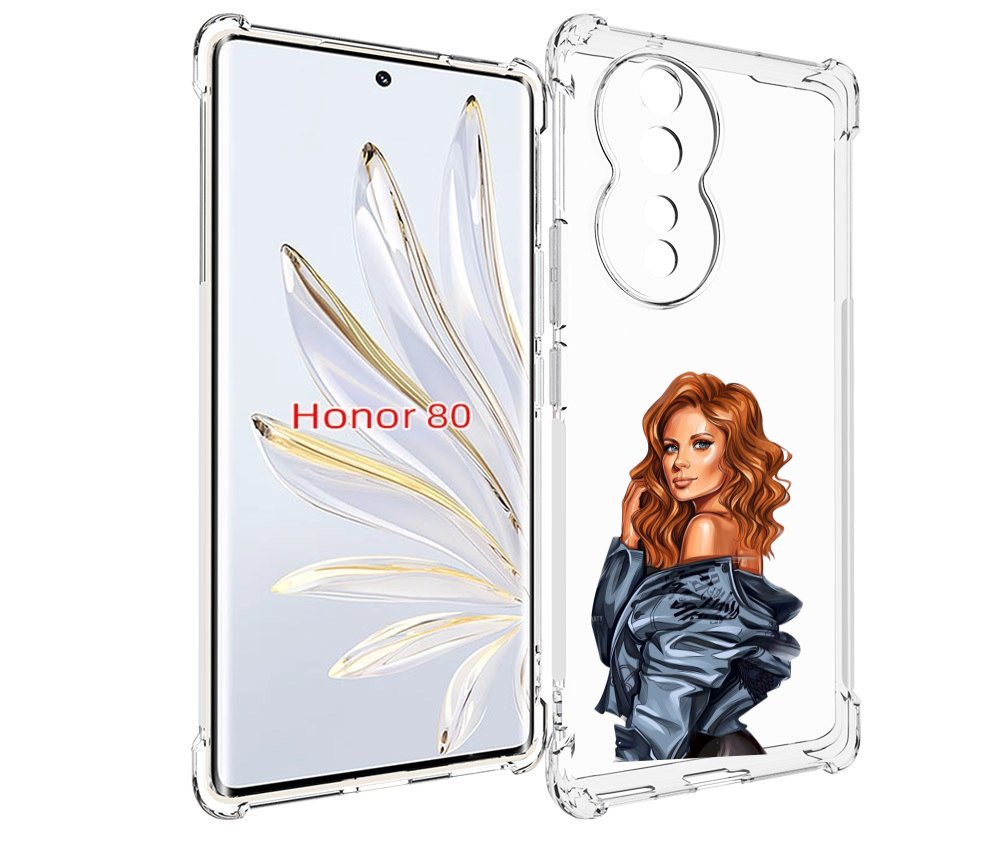 

Чехол MyPads Рыжая-девушка женский для Honor 80, Прозрачный, Tocco