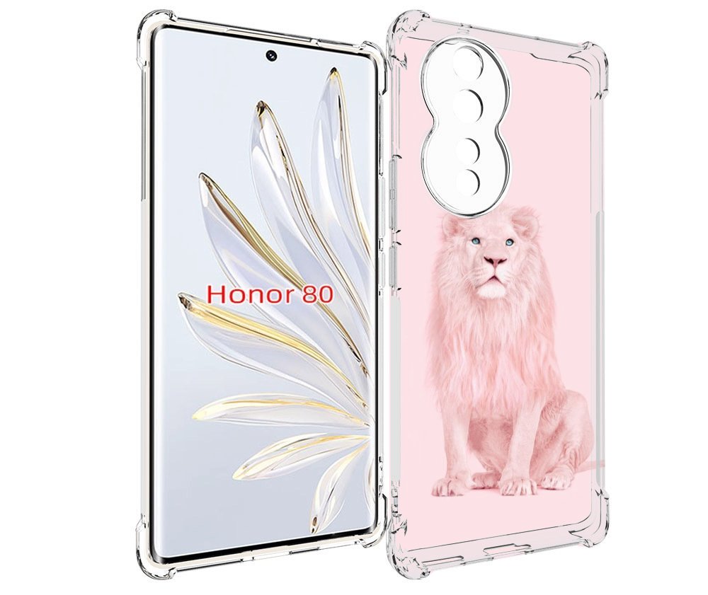 

Чехол MyPads Розовый-лев для Honor 80, Прозрачный, Tocco