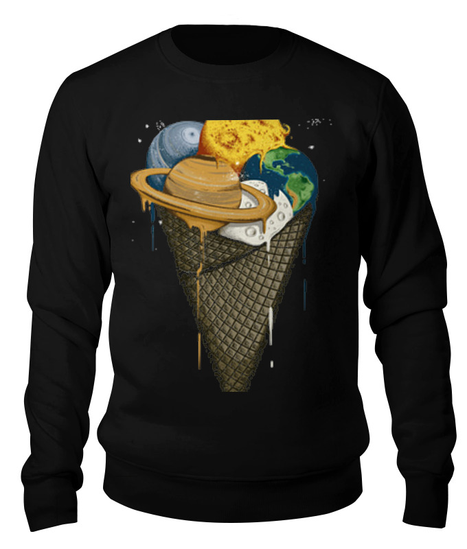 

Свитшот унисекс Printio Spacecream черный XS, Spacecream
