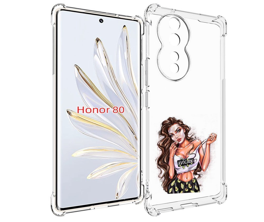 

Чехол MyPads Продукты на дом с доставкой женский для Honor 80, Прозрачный, Tocco