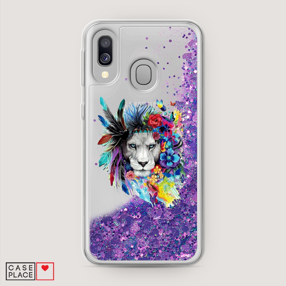 

Жидкий чехол с блестками "Гавайский лев" на Samsung Galaxy A40