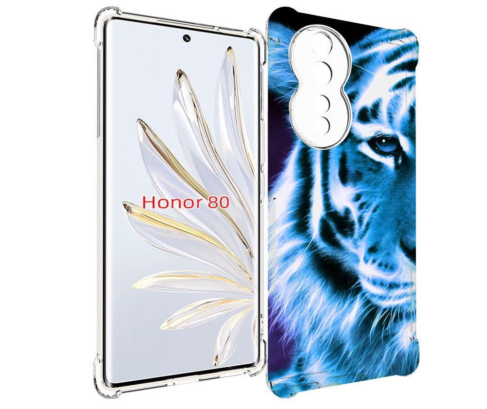 

Чехол MyPads Половина-тигра мужской для Honor 80, Прозрачный, Tocco