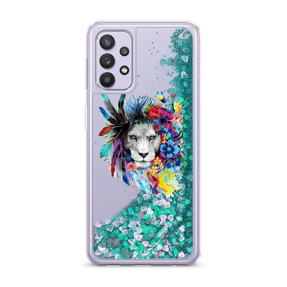 

Жидкий чехол с блестками "Гавайский лев" на Samsung Galaxy A32, 2102095-1