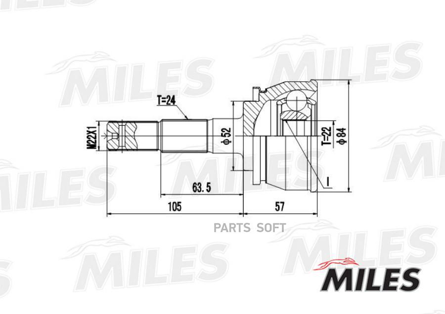 MILES Шарнирный комплект MILES GA20337 1703₽