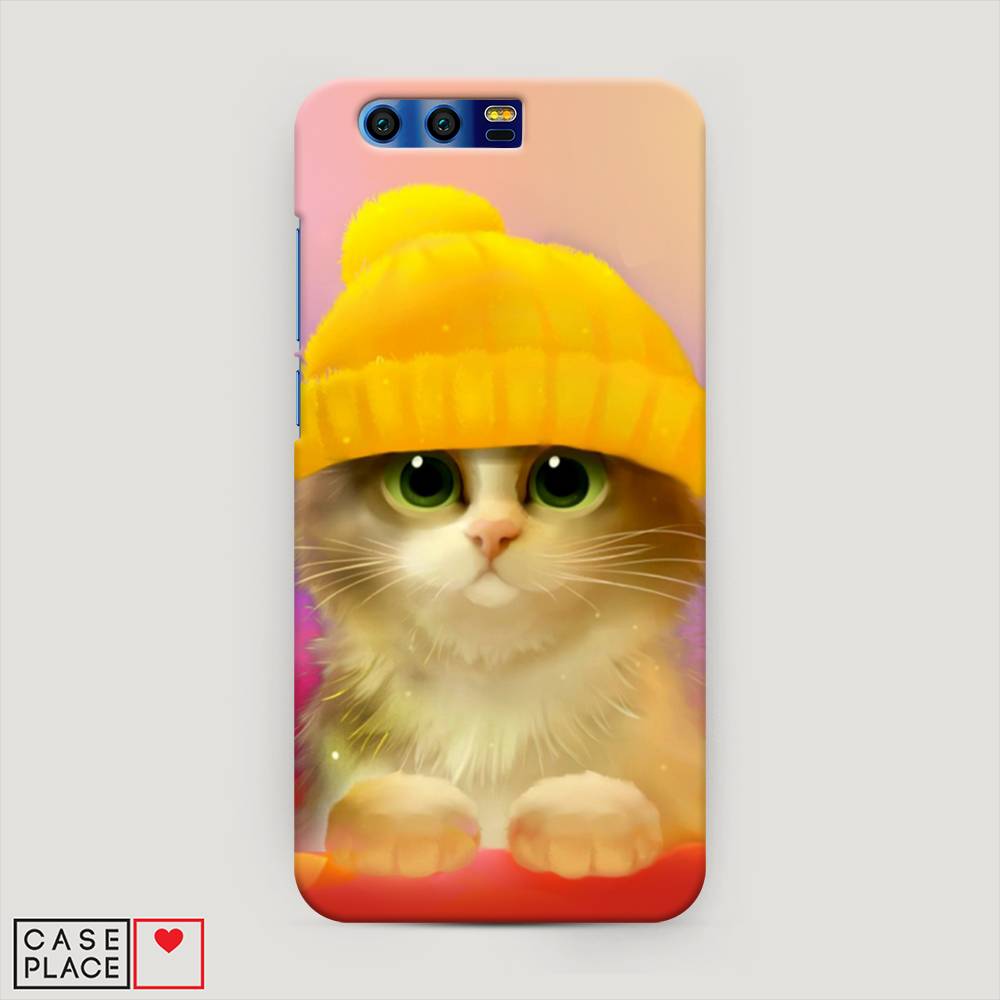 фото Чехол awog "котенок в желтой шапке" для honor 9