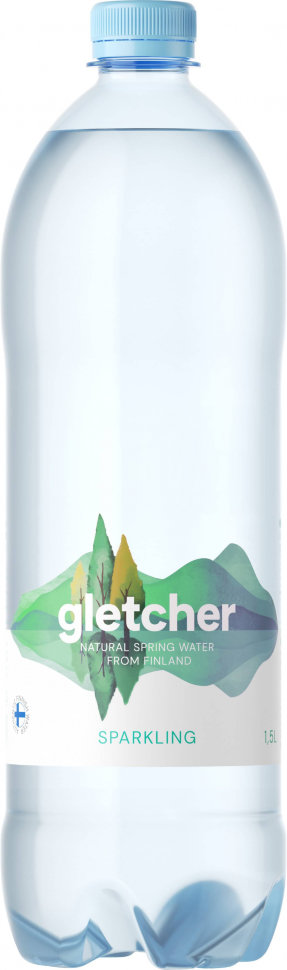 Вода природная питьевая Gletcher / Глетчер газированная ПЭТ 1.5 л (6 штук)