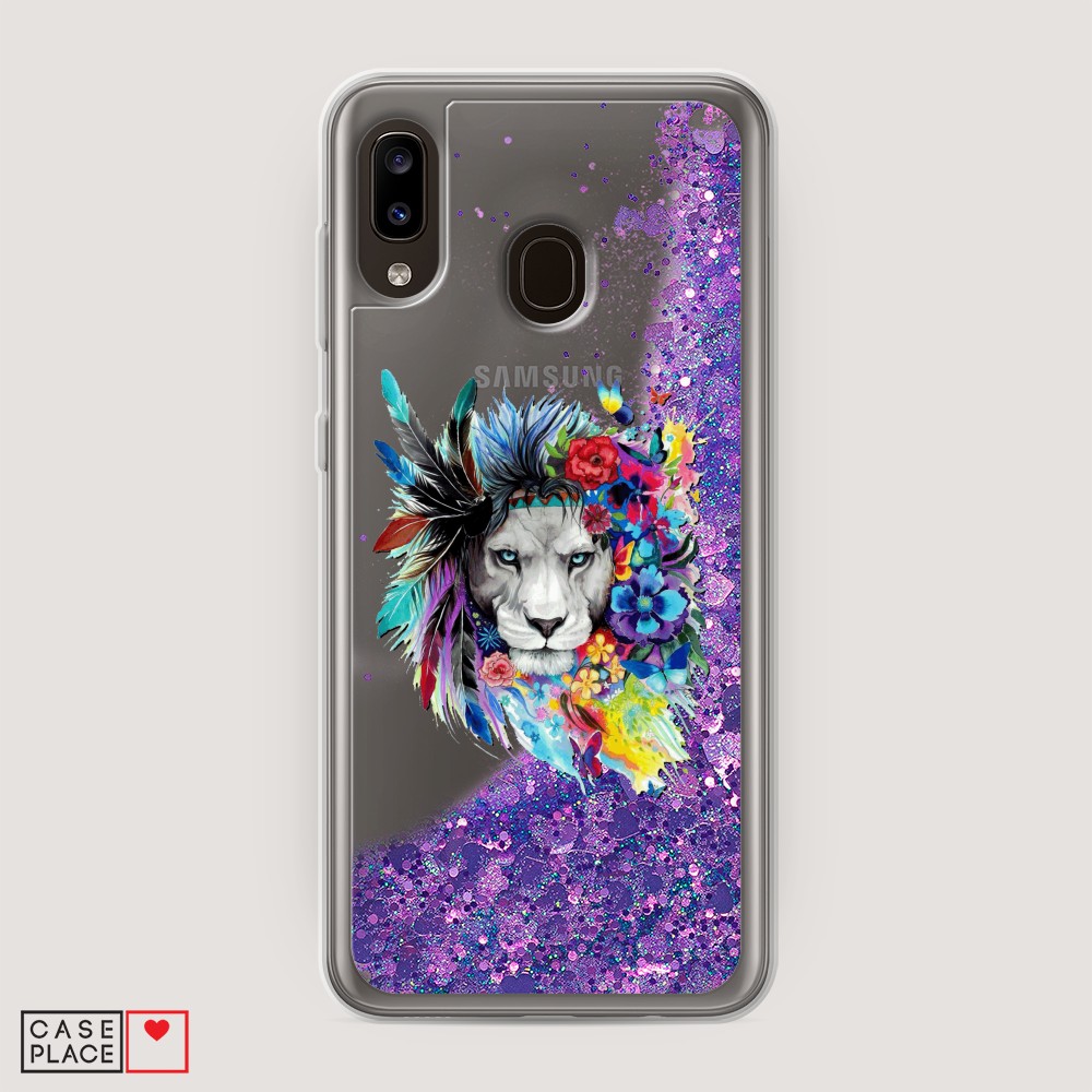 

Жидкий чехол с блестками "Гавайский лев" на Samsung Galaxy A20, 27692-1