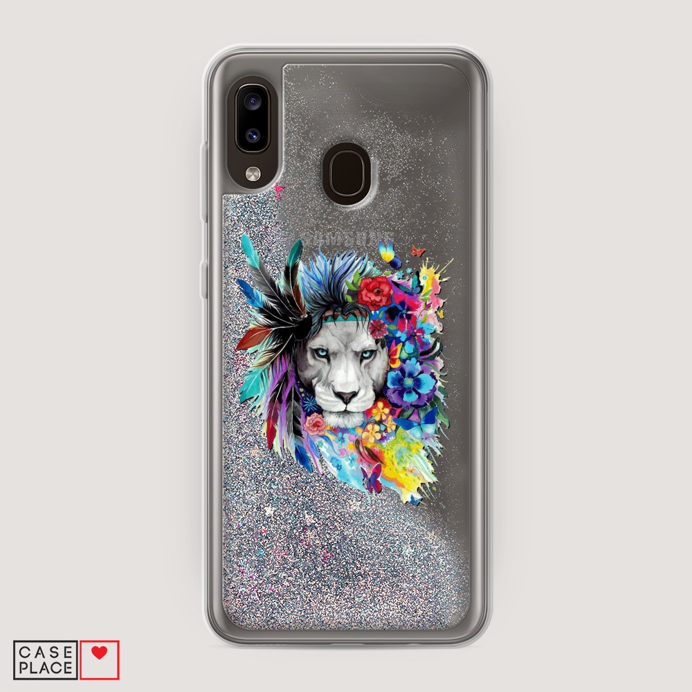 

Жидкий чехол с блестками "Гавайский лев" на Samsung Galaxy A20, 27691-1