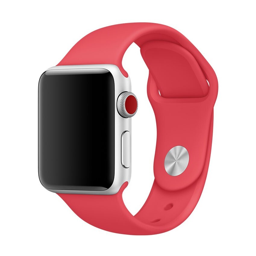 

Ремешок силиконовый для Apple Watch 42/44мм (33), насыщенный красный, на кнопке