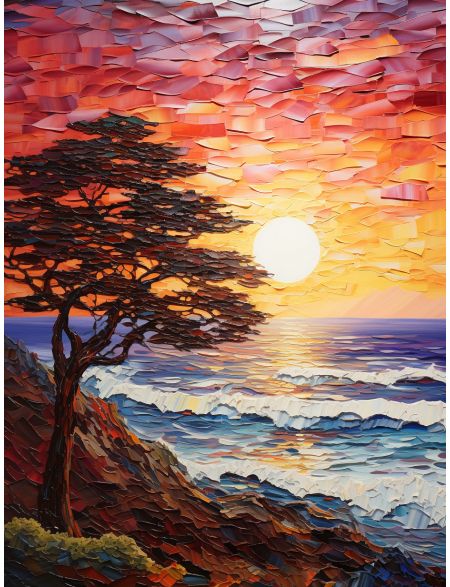 

Алмазная мозаика без подрамника Вечерний закат, 130x100 см, 50 цветов, 68472, РА-549