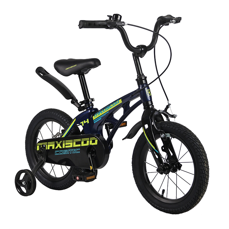 фото Детский двухколесный велосипед maxiscoo cosmic 14, перламутр синий, стальной руль (2023)