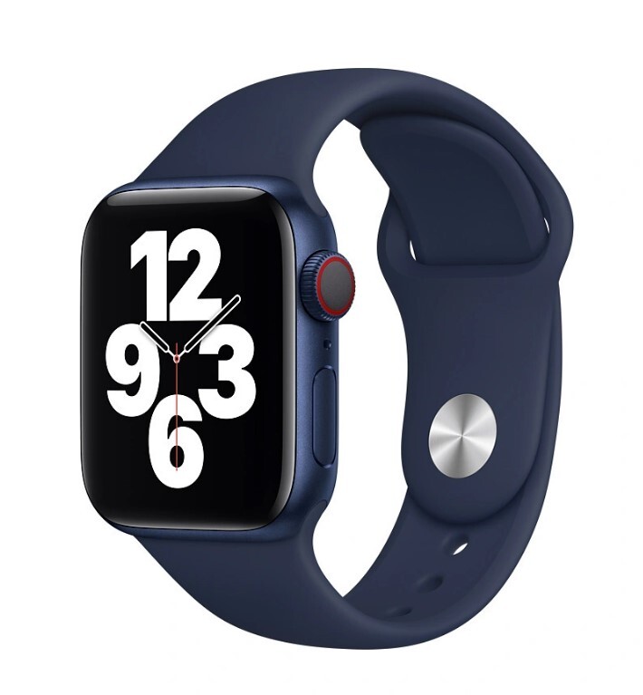 

Ремешок силиконовый для Apple Watch 38/40мм (20), темно-синий, на кнопке