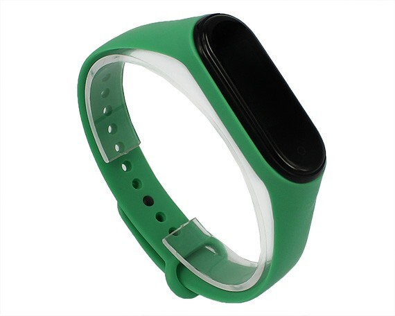 фото Ремешок силиконовый для xiaomi mi band 5 (5), темно-зеленый, на кнопке nobrand