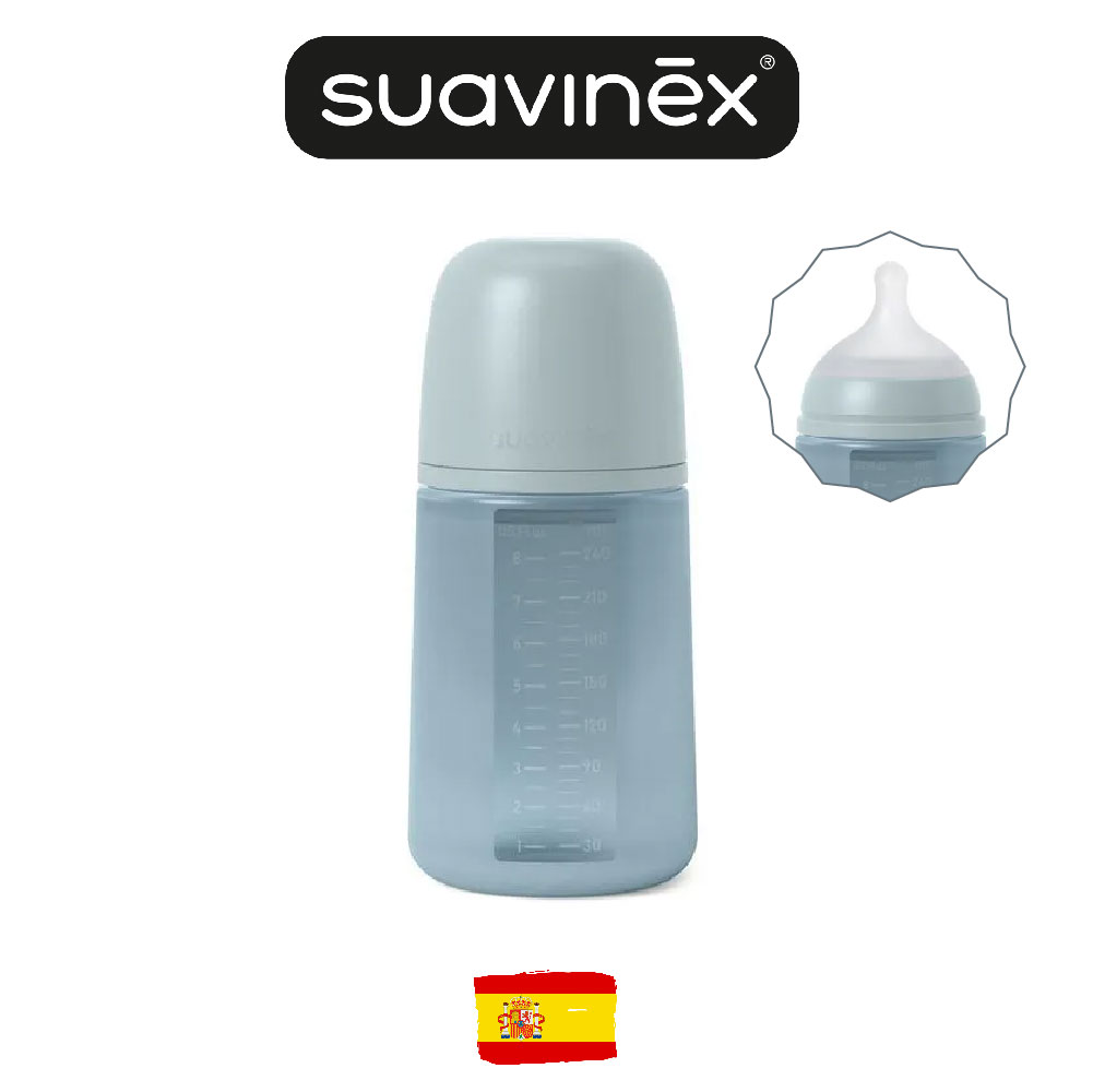 

Детская бутылочка Suavinex Colour Essence 240 мл бордовая 3 мес 1 шт 308071, Голубой, Colour Essence 240 мл от 3-х месяцев