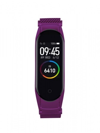 

Ремешок миланcкий из нержавеющей стали для Xiaomi Mi Band 5 (6), фиолетовый, на магните