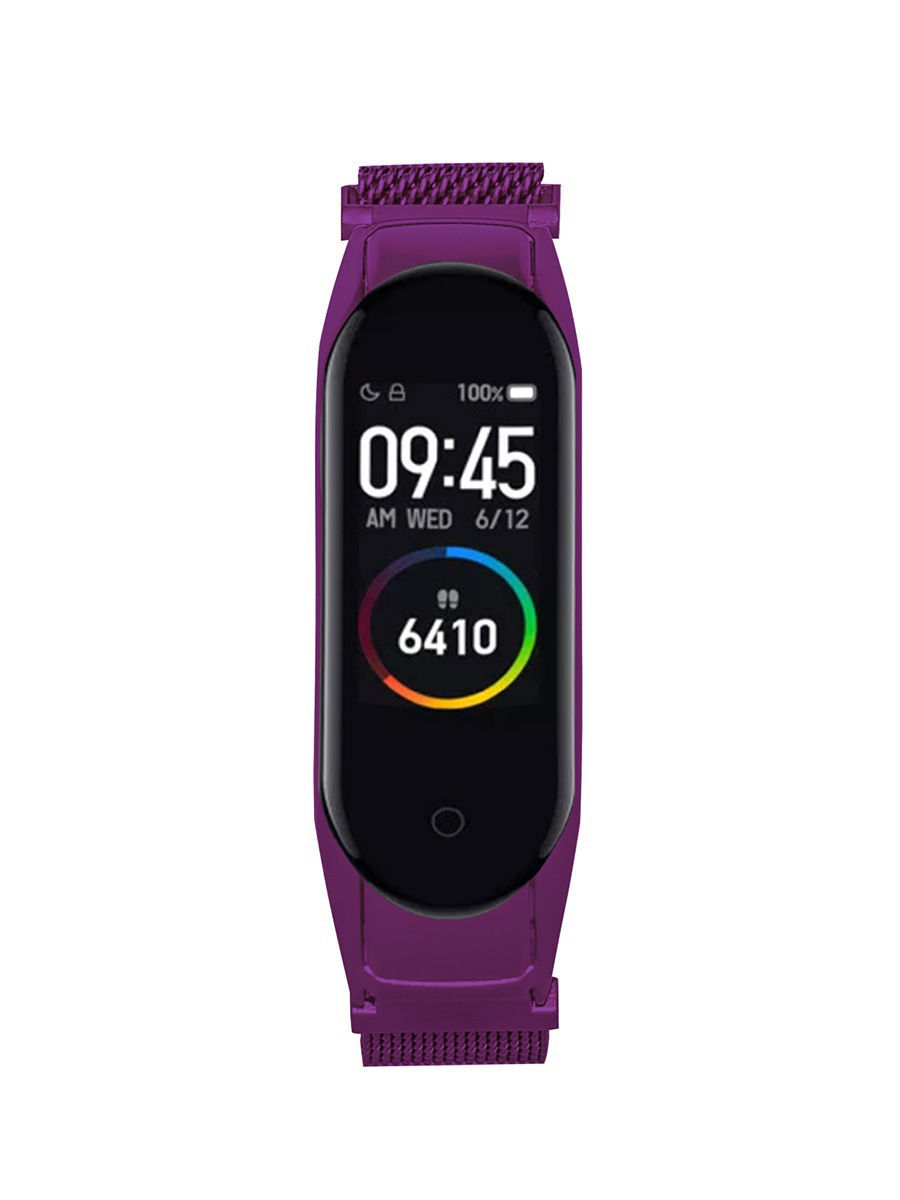 

Ремешок миланcкий из нержавеющей стали для Xiaomi Mi Band 3/4 (6), фиолетовый, на магните