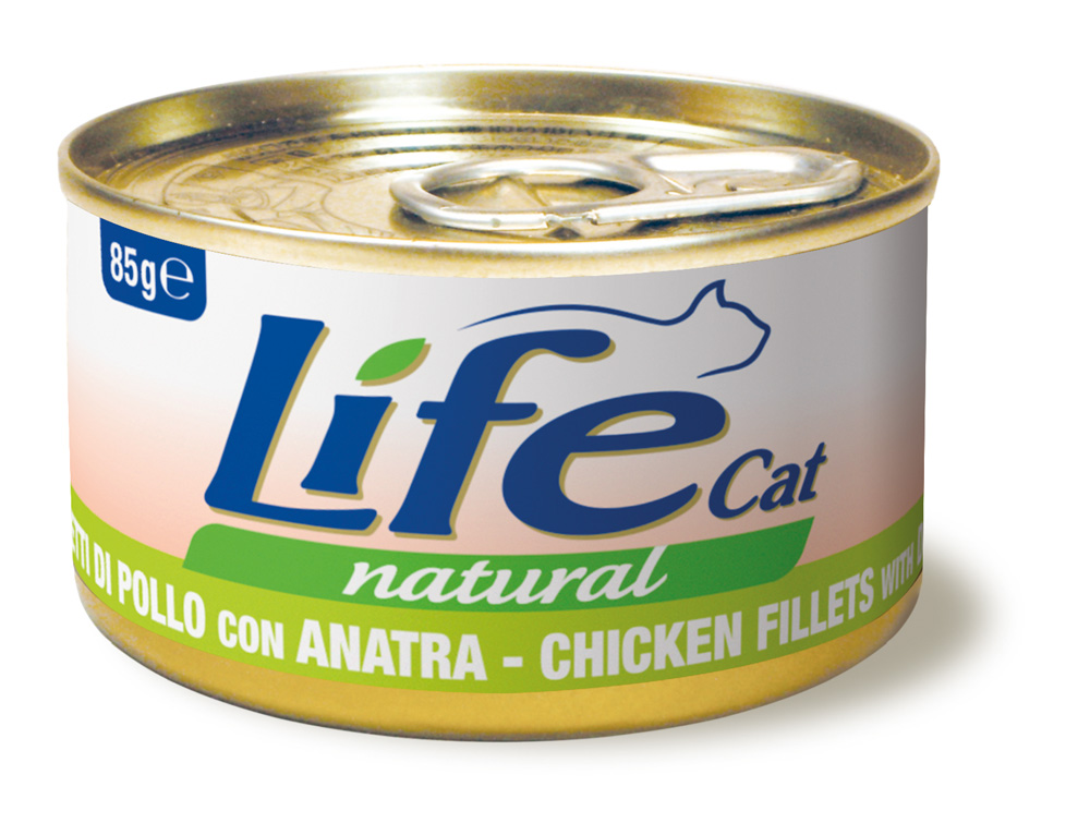 Консервы для кошек Life cat Natural Куриное филе с уткой, 85 г