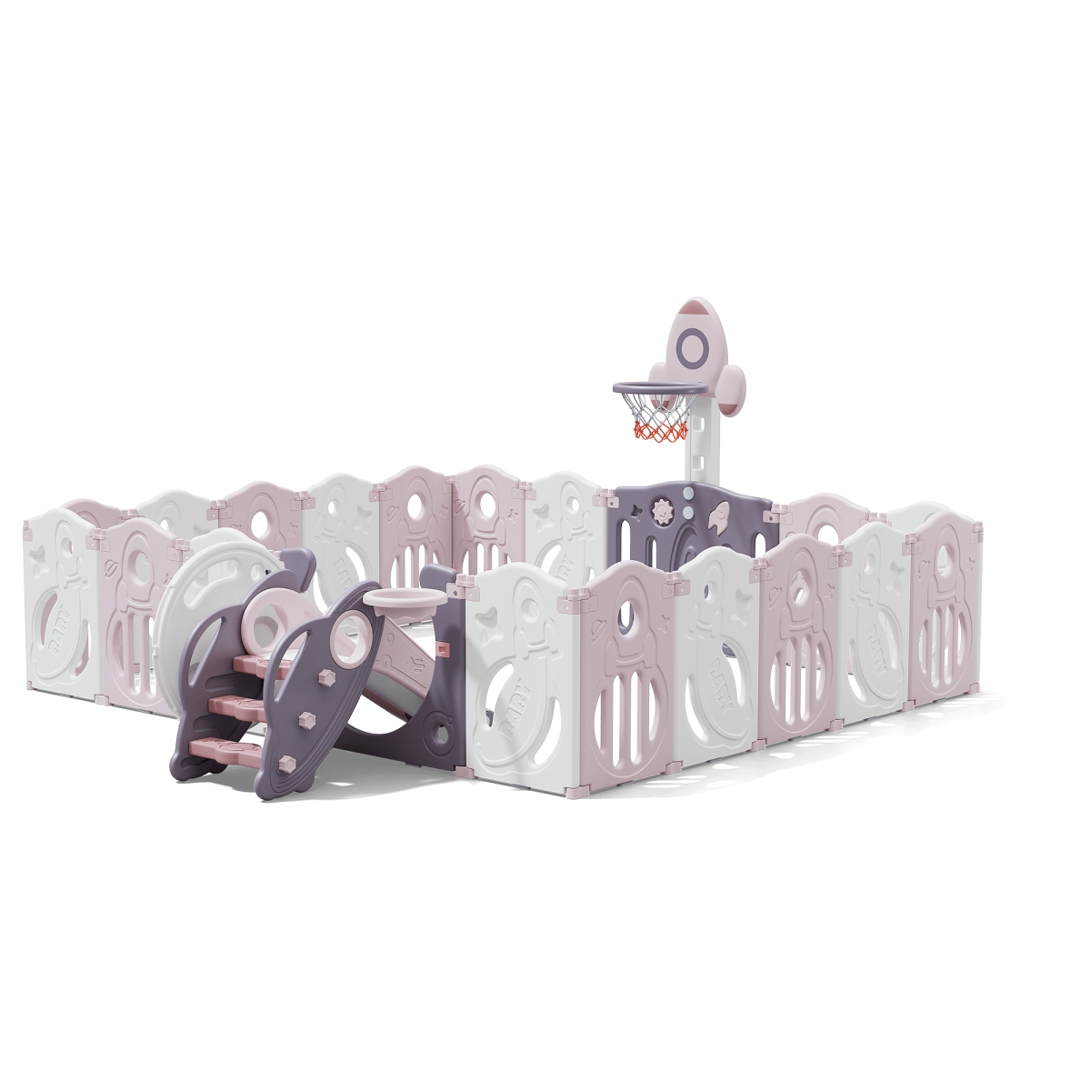 Манеж детский Unix Kids Supreme Space Rose, 200x240 см большой детский игровой манеж unix kids classic 126x120 grey из пластика